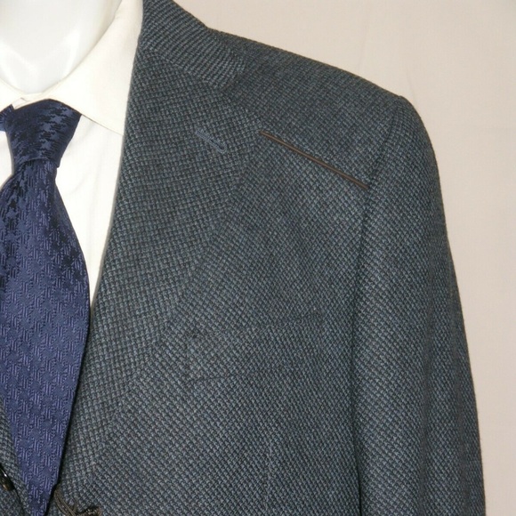 Corneliani ID Blue Birdseye Cashmere Blend 3/2 Outerwear Sport Coat 42R NWT